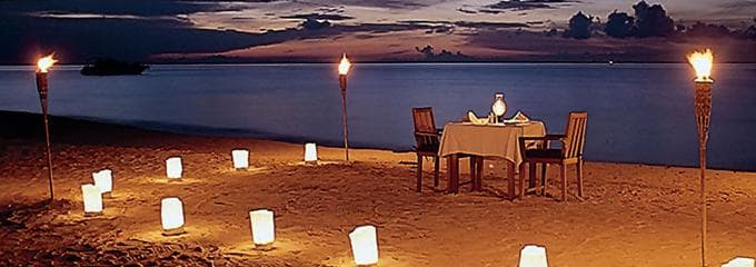 Centros románticos junto a la playa
